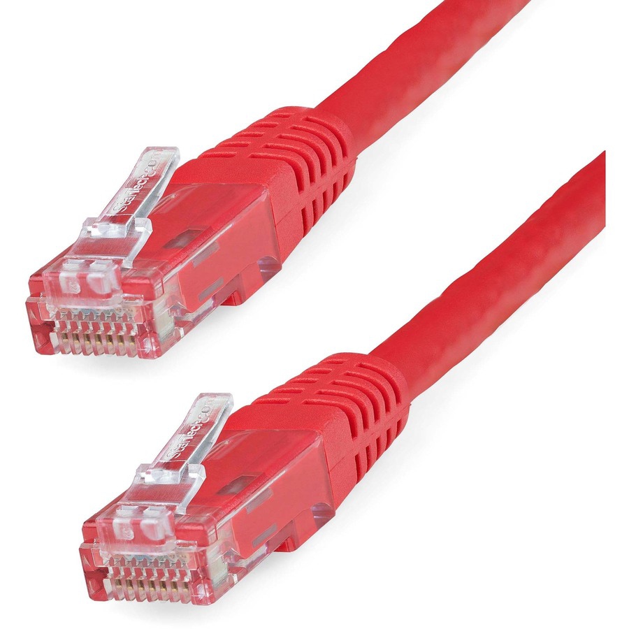StarTech.com 25ft Red CAT6 Ethernet Cable - Molded CAT6 Patch Cord - PoE++
