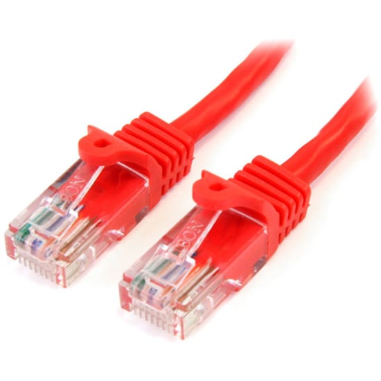 StarTech.com 10ft Red CAT5e Cable - Snagless CAT5e Patch Cord Network Cable
