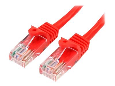 StarTech.com 50 ft. (15.2 m) Cat5e Ethernet Cable - Power Over Ethernet - Snagless - Red - Ethernet Network Cable