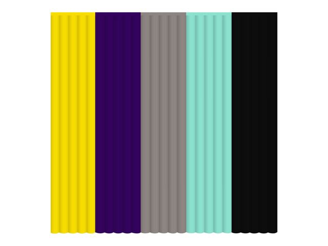 3Doodler Retro FLEXY - 25-pack - gray, black, yellow, purple, teal - flexible filament