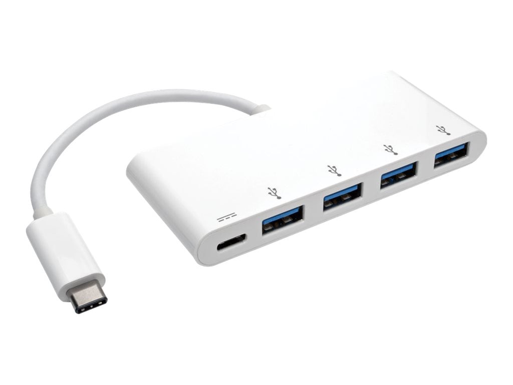 Tripp Lite 4-Port USB 3.1 USB-C to USB-A Hub w/ USB-C Charging Port 5 Gbps - hub - 4 ports