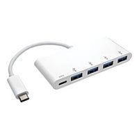 Tripp Lite 4-Port USB 3.1 USB-C to USB-A Hub w/ USB-C Charging Port 5 Gbps - hub - 4 ports