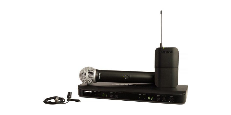 Shure Dual-Channel Handheld & Lavalier Wireless Mic System