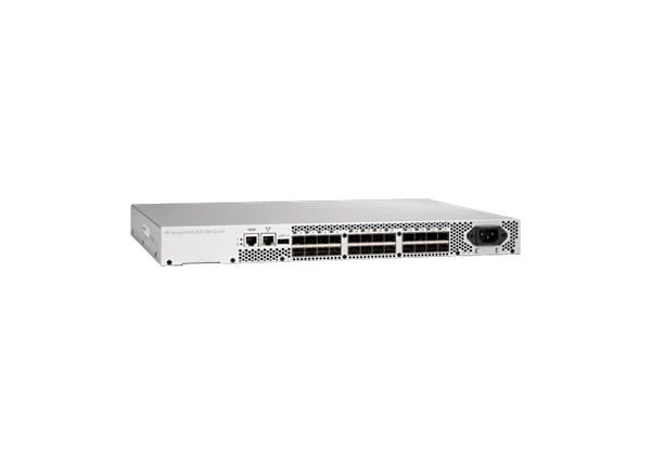 HPE 8/8 Base (0) e-port SAN - switch - 8 ports - managed - rack-mountable - with 2.4M Jumper Cable (IEC320 C13/C14 M/F