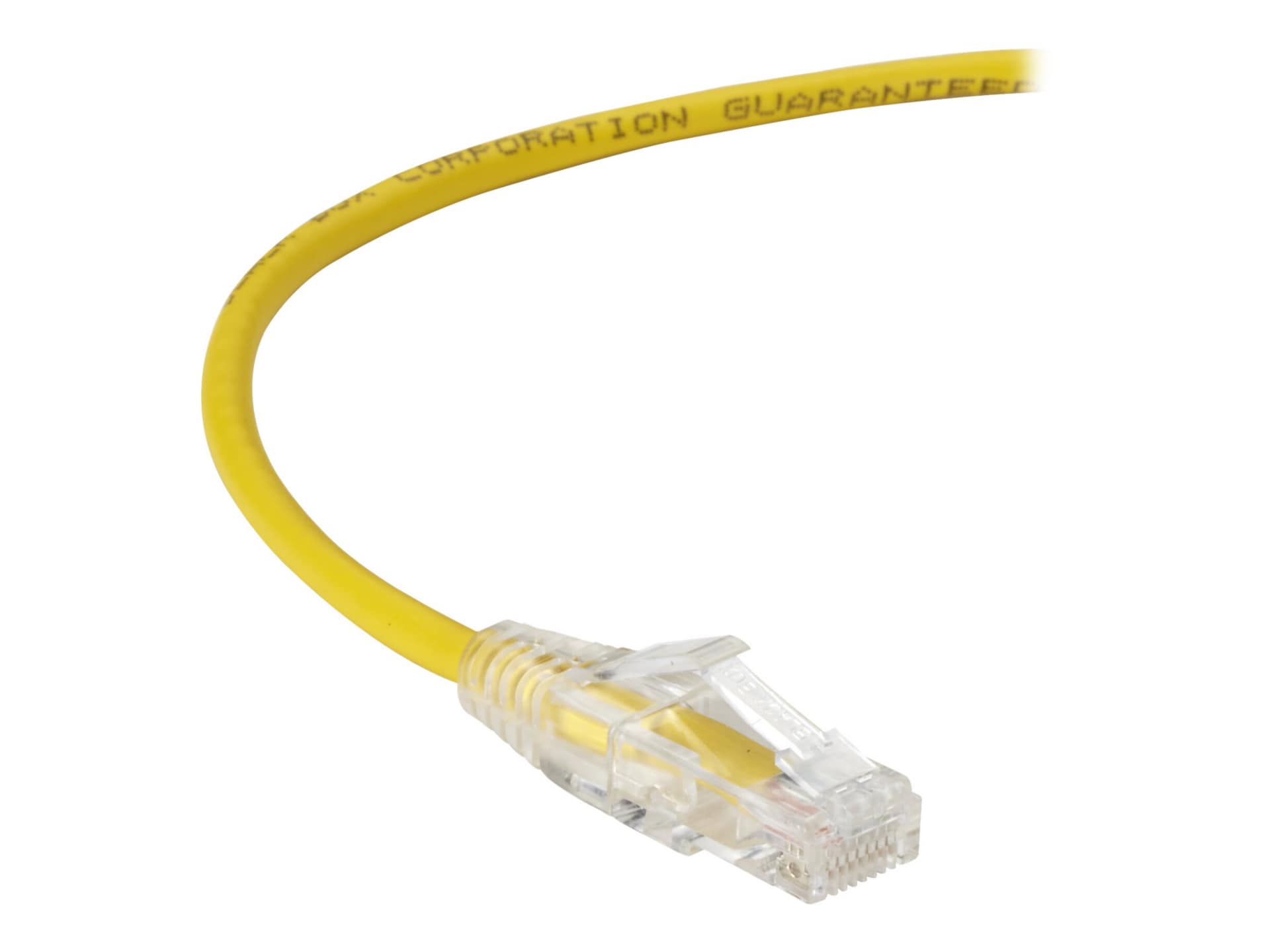 Black Box 3ft Slim-Net CAT6A Yellow 28AWG 500Mhz UTP Snagless Patch Cable