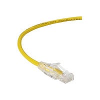 Black Box 1ft Slim-Net CAT6A Yellow 28AWG 500Mhz UTP Snagless Patch Cable