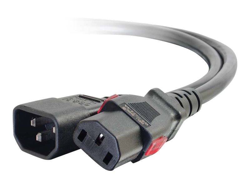 C2G 3ft Locking Power Cord - IEC C14 to IEC C13 - 10A 250V