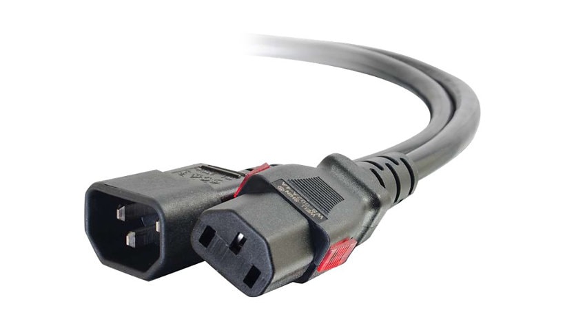 C2G 15ft Locking C14 to C13 10A 250V Power Cord Black - TAA - power cable - IEC 60320 C14 to IEC 60320 C13 - 15 ft