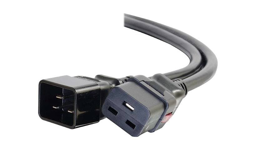 C2G 1ft Locking C19 to C20 15A 250V Power Cord Black - TAA - power cable -