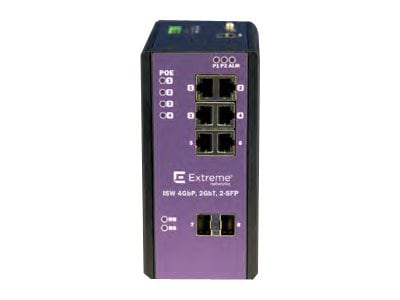 Extreme Networks ExtremeSwitching Industrial Ethernet Switches ISW 4GbP, 2GbT, 2-SFP - switch - 4 ports - managed