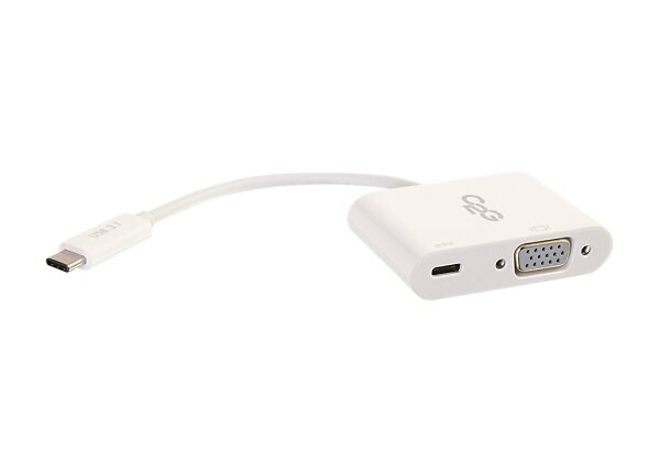 C2G USB-C TO VGA+USB-C CHARGING WHT