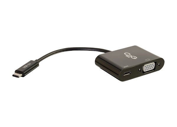 C2G USB-C TO VGA+USB-C CHARGING BLK