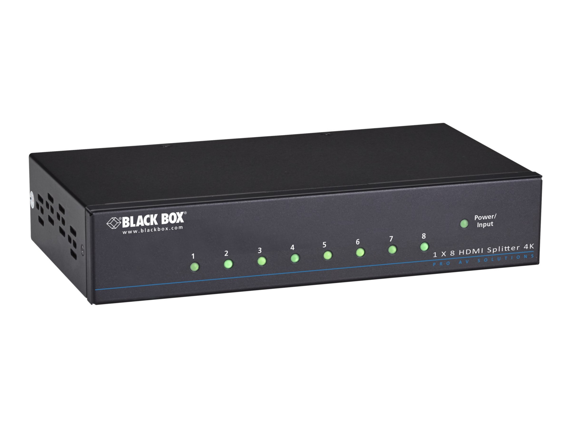Black Box 4K HDMI Splitter 1 x 8 - video/audio splitter - 8 ports - rack-mountable - TAA Compliant
