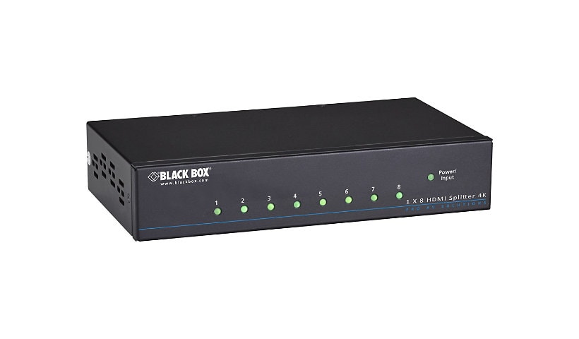 Black Box 4K HDMI Splitter 1 x 8 - video/audio splitter - 8 ports - rack-mountable - TAA Compliant