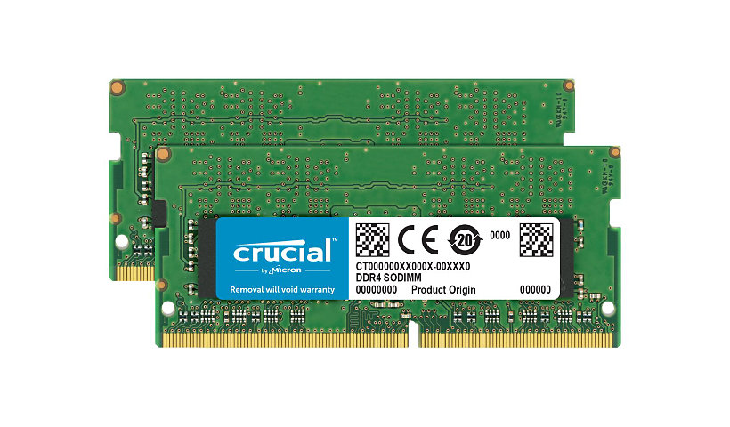 Crucial - DDR4 - kit - 32 GB: 2 x 16 GB - SO-DIMM 260-pin - 2400 MHz / PC4-