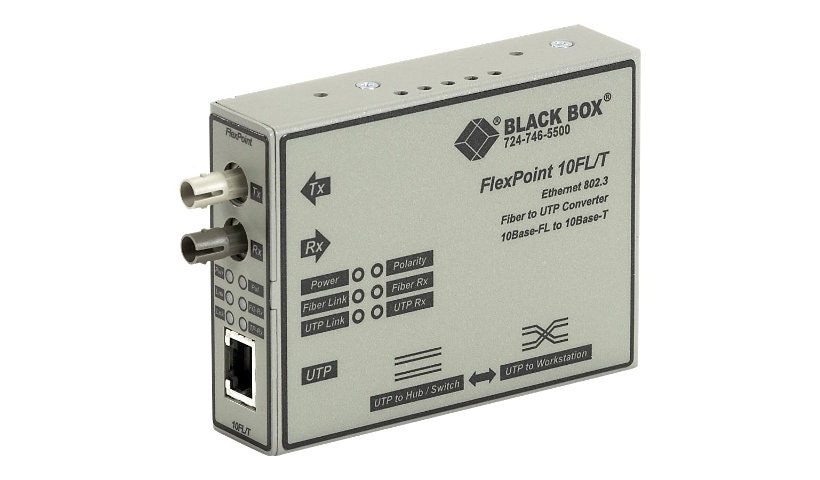 Black Box FlexPoint Modular Media Converter - fiber media converter - 10Mb LAN