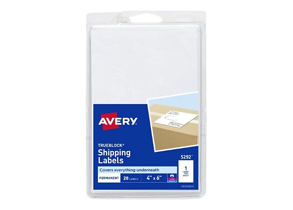 Avery Shipping Labels 05292 - shipping labels - 20 label(s) - 4 in x 6 in