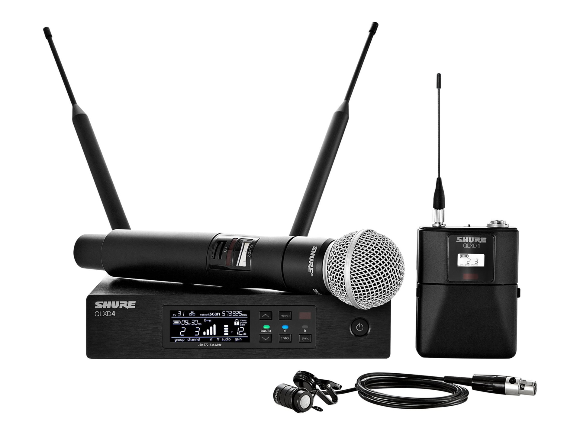 Shure Handheld and Lavalier Combo Wireless Mic System