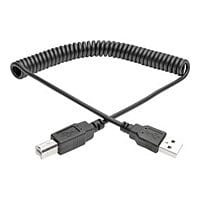 Eaton Tripp Lite Series USB 2.0 A to B Coiled Cable (M/M), 10 ft. (3.05 m)
