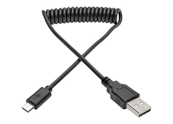 TRIPP 3FT USB CABLE COILED A/MICRO-B