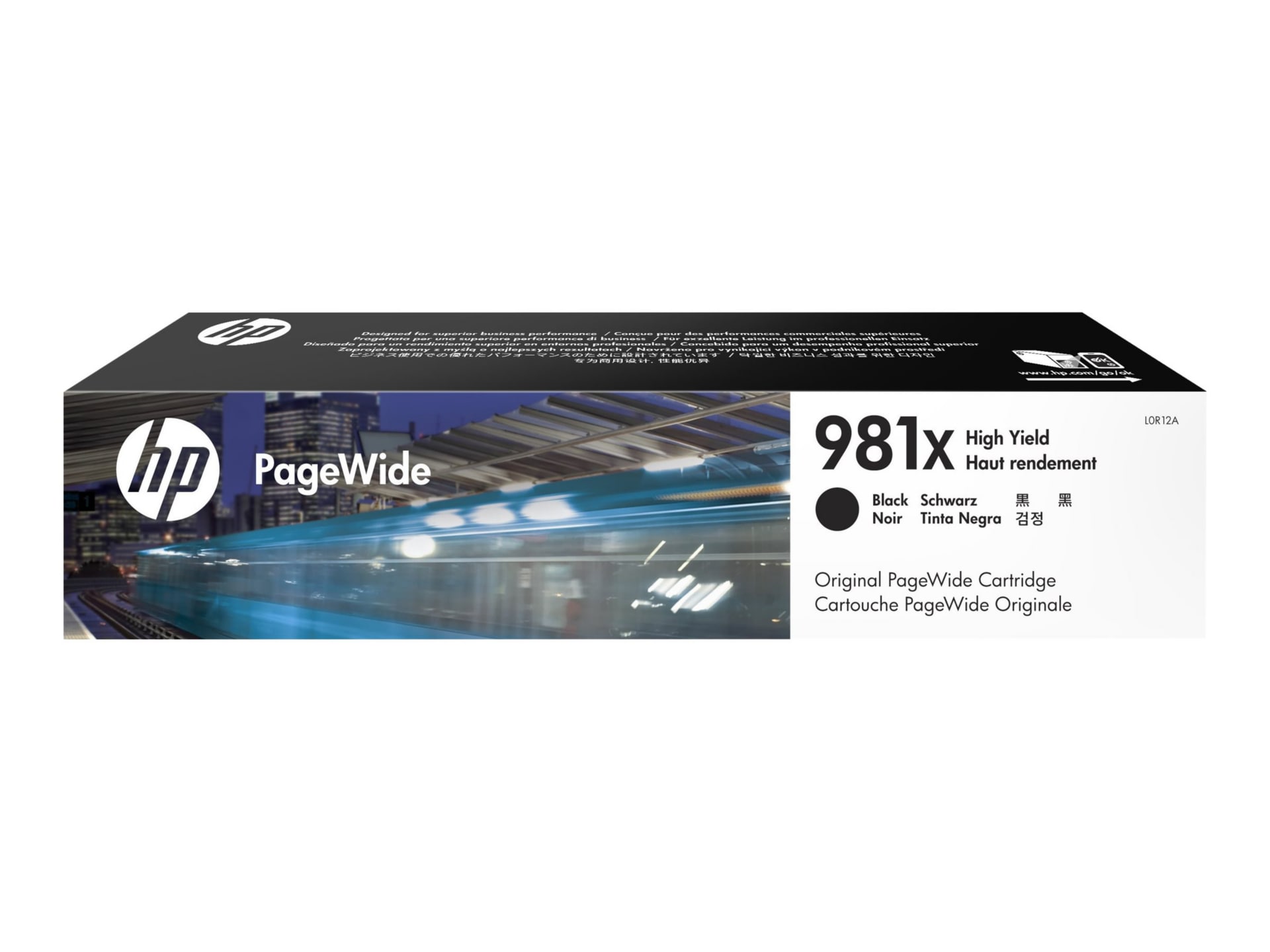 HP 981X (L0R12A) Original High Yield Page Wide Ink Cartridge - Single Pack - Black - 1 Each