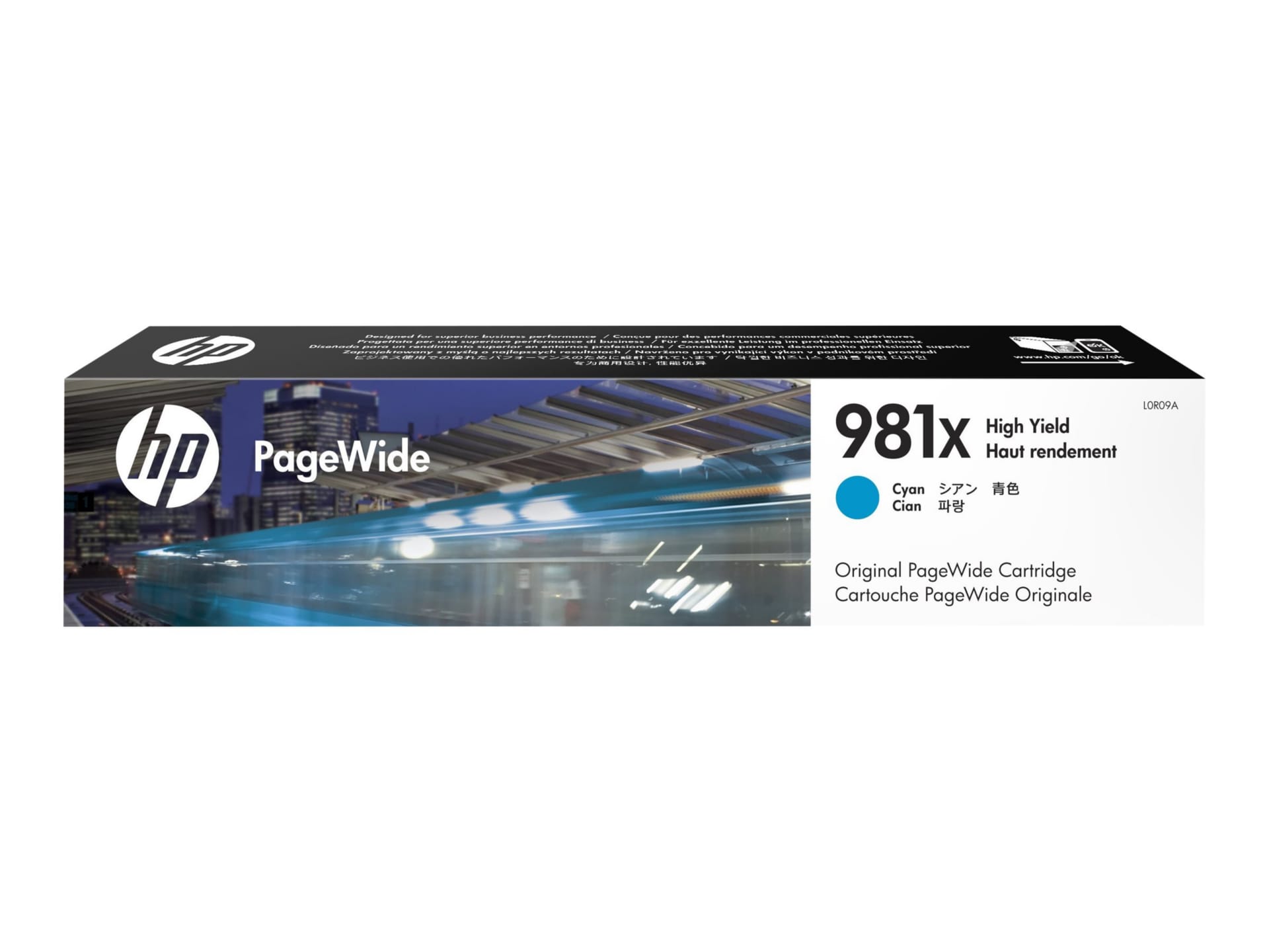 HP 981X (L0R09A) Original High Yield Page Wide Ink Cartridge - Single Pack - Cyan - 1 Each