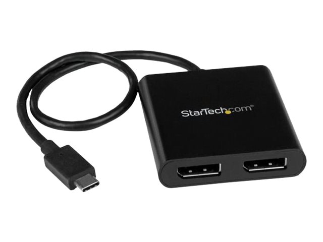 StarTech.com USB-C to Dual DisplayPort 1.2 Adapter, USB Type-C Multi-Monitor MST Hub, Dual 4K 30Hz DP Display