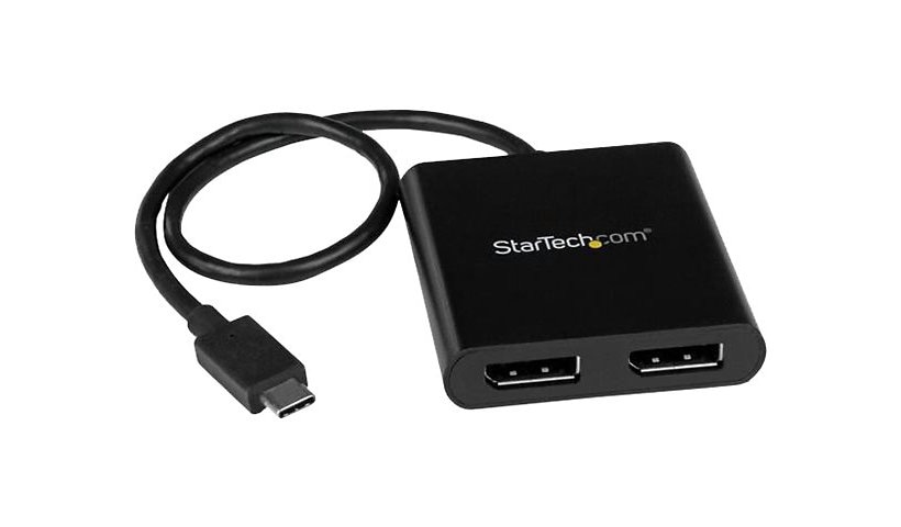 StarTech.com USB-C to Dual DisplayPort 1.2 Adapter, USB Type-C Multi-Monitor MST Hub, Dual 4K 30Hz DP Display