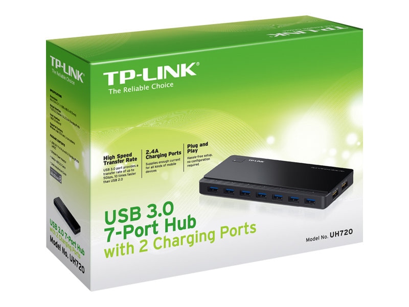Thumbnail 3 of 13 for TP-Link UH720 - Powered USB Hub 3.0 with 7 USB 3.0 Data Ports and 2 Smart Charging USB Ports