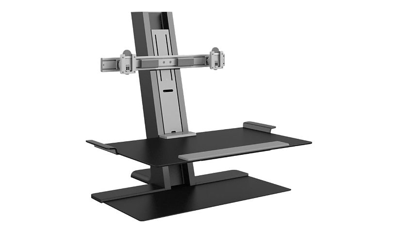 Humanscale QuickStand stand - for 2 LCD displays / keyboard - black with gray trim