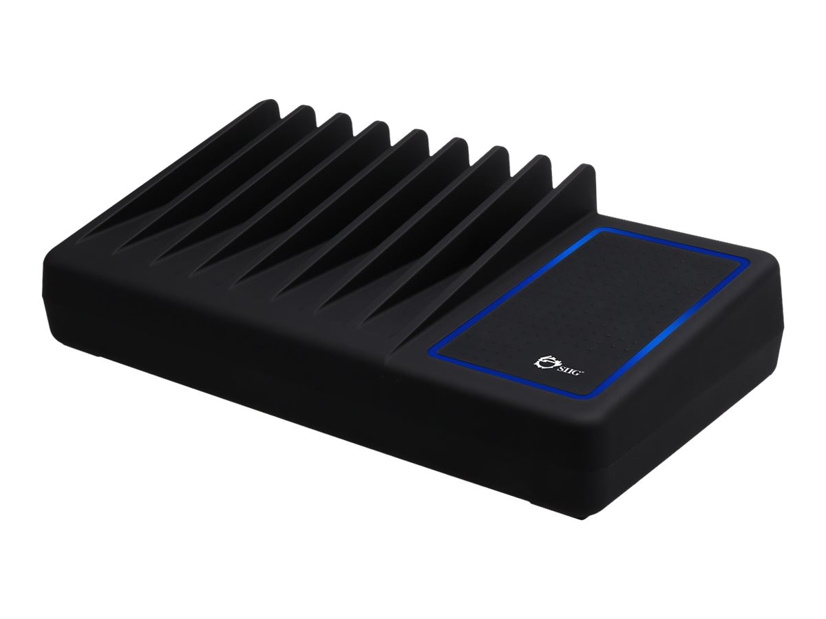 SIIG 10-Port USB Charging Station with Ambient Light Deck charging station