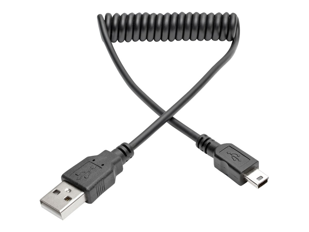 Tripp Lite 6ft Hi-Speed USB 2.0 to Mini-B Cable Coiled USB A-Mini-B M/M 6'