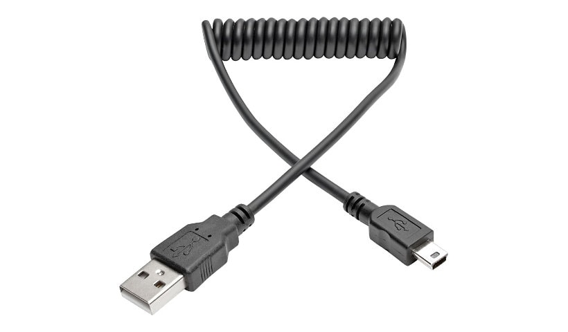 Tripp Lite 6ft Hi-Speed USB 2.0 to Mini-B Cable Coiled USB A-Mini-B M/M 6'