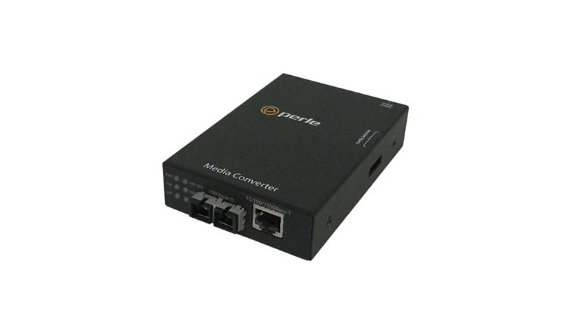 Perle S-1110-S2SC10 - fiber media converter - 10Mb LAN, 100Mb LAN, GigE