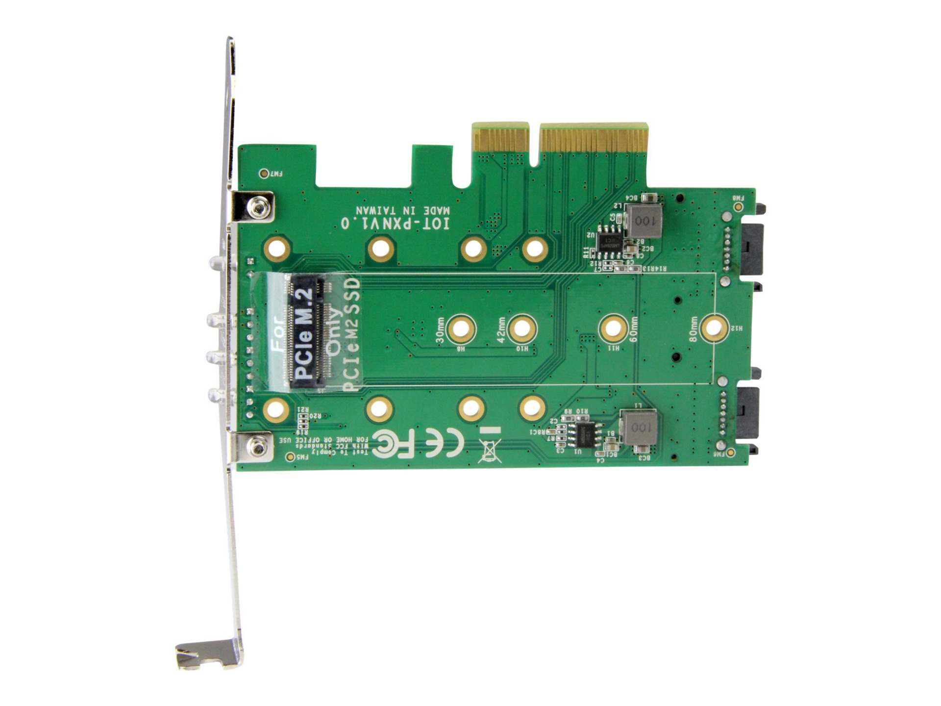 Thumbnail 3 of 7 for StarTech.com M.2 Adapter - 3 Port - 1 x PCIe (NVMe) M.2 - 2 x SATA III M.2 - SSD PCIE M.2 Adapter - M2 SSD - PCI TAA