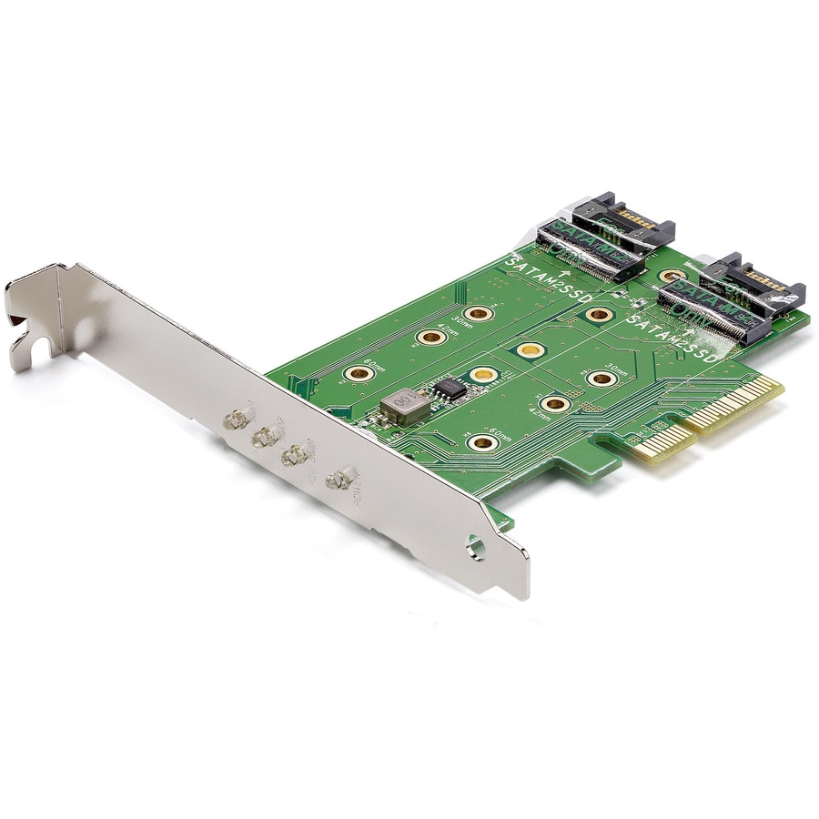 Thumbnail 4 of 7 for StarTech.com M.2 Adapter - 3 Port - 1 x PCIe (NVMe) M.2 - 2 x SATA III M.2 - SSD PCIE M.2 Adapter - M2 SSD - PCI TAA