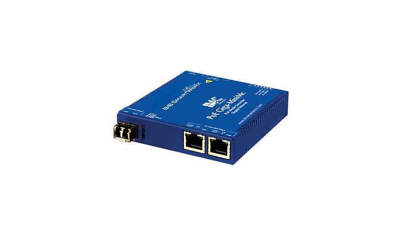 B&B PoE+ Giga-MiniMc - fiber media converter - 10Mb LAN, 100Mb LAN, GigE