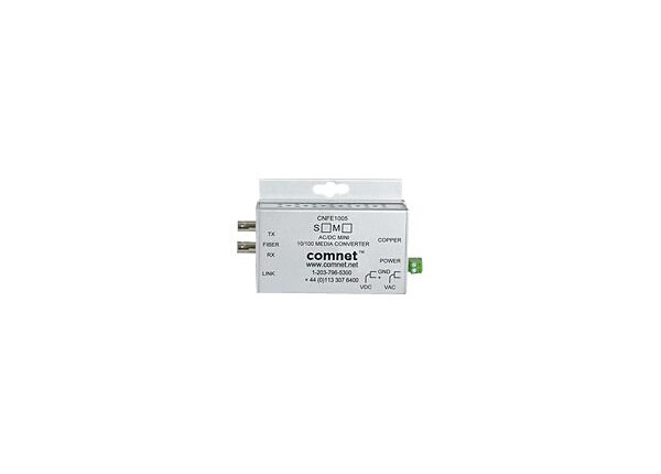 Comnet CNFE100(X) Series Mini AC/DC Power - media converter - Fast Ethernet, Gigabit Ethernet