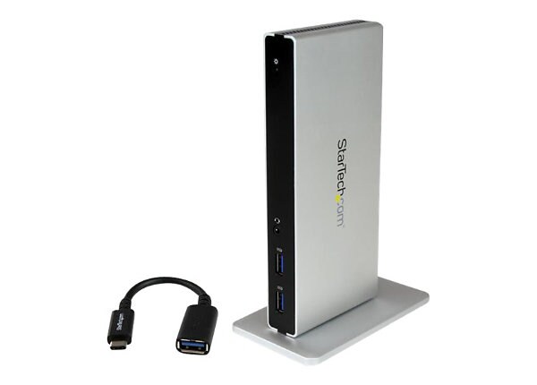 StarTech.com DVI Dual-Monitor Docking Station for USB-C Laptops - USB 3.0