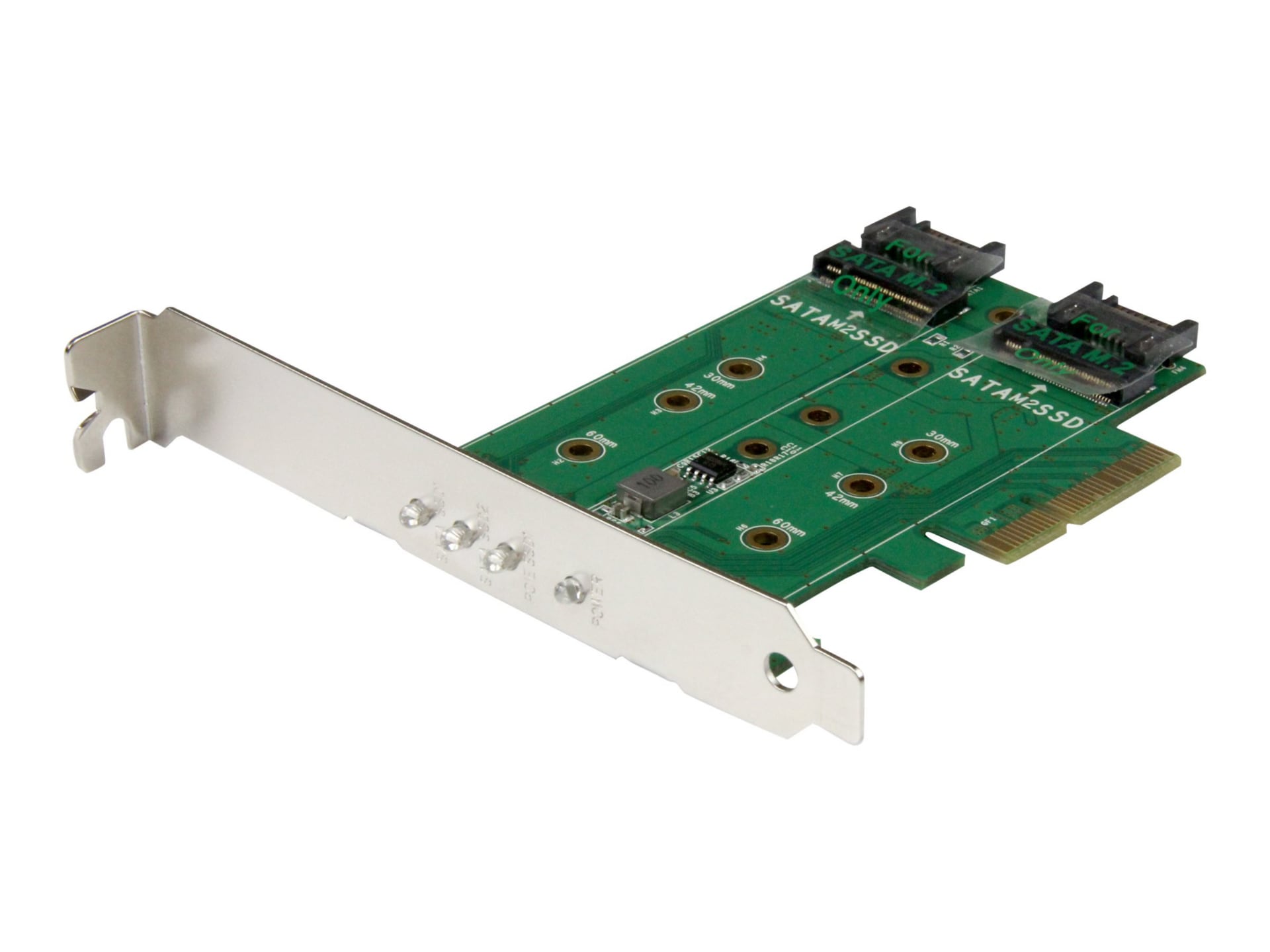 StarTech.com 3PT M.2 SSD Adapter Card - 1x PCIe (NVMe) 2x SATA M.2 PCIe 3,0