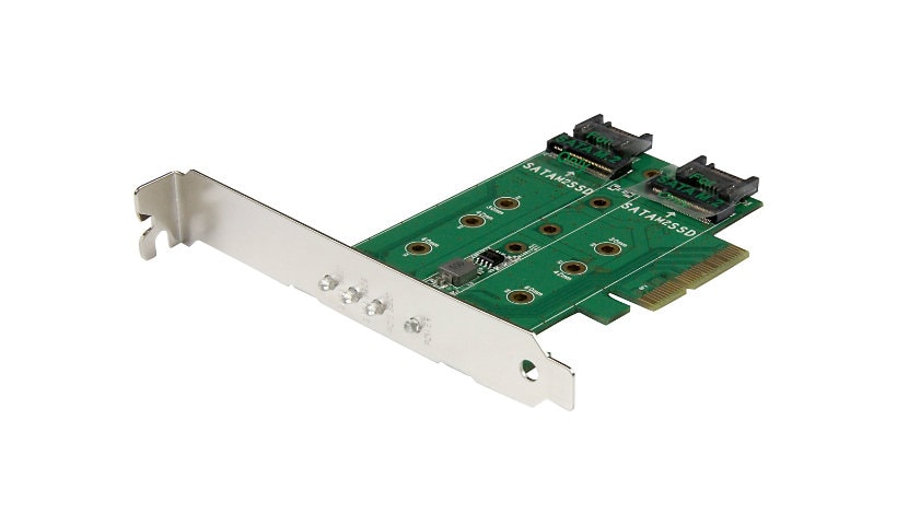 StarTech.com 3PT M.2 SSD Adapter Card - 1x PCIe (NVMe) 2x SATA M.2 PCIe 3.0