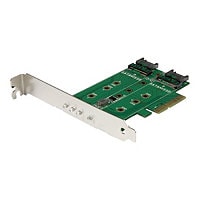 StarTech.com 3PT M.2 SSD Adapter Card - 1x PCIe (NVMe) 2x SATA M.2 PCIe 3,0