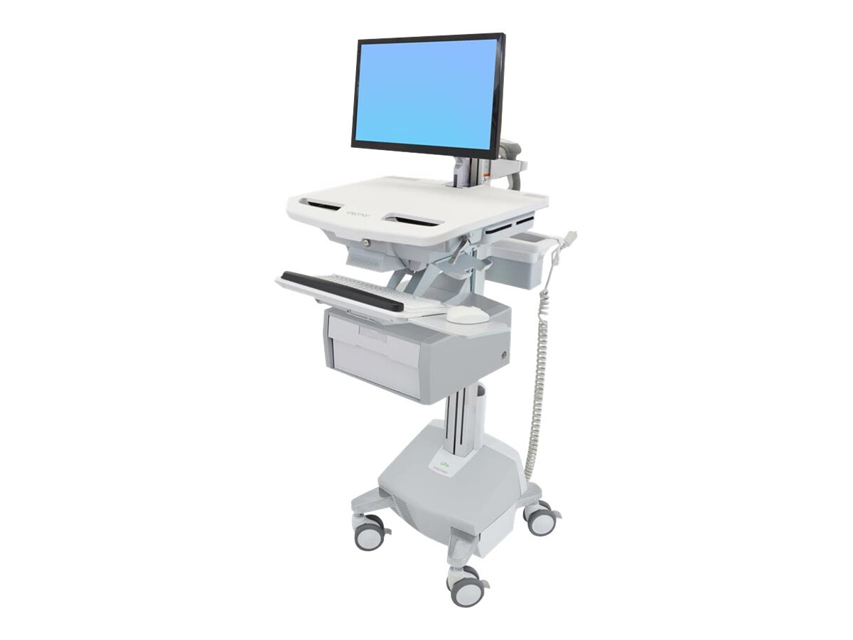 Ergotron StyleView Cart with LCD Arm, LiFe Powered, 2 Tall Drawers - cart - open architecture - for LCD display /