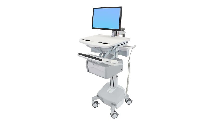 Ergotron StyleView Cart with LCD Arm, LiFe Powered, 2 Tall Drawers - cart - open architecture - for LCD display /