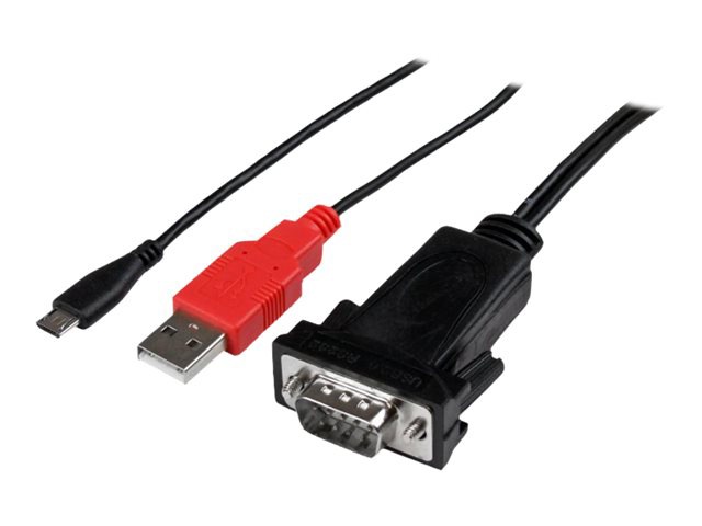 StarTech.com Micro USB to RS232 Serial Adapter Cable for Android with USB Charging - serial adapter