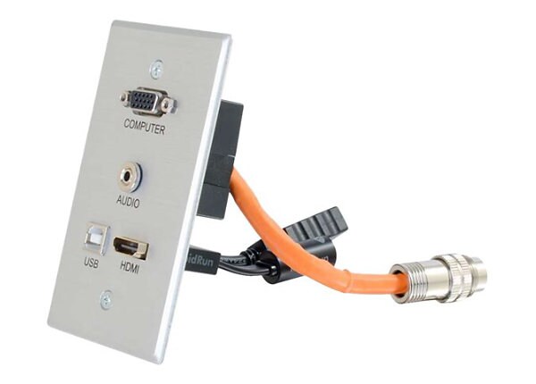 C2G RR 1-GANG HDMI/VGA/AUD/USB PT WP