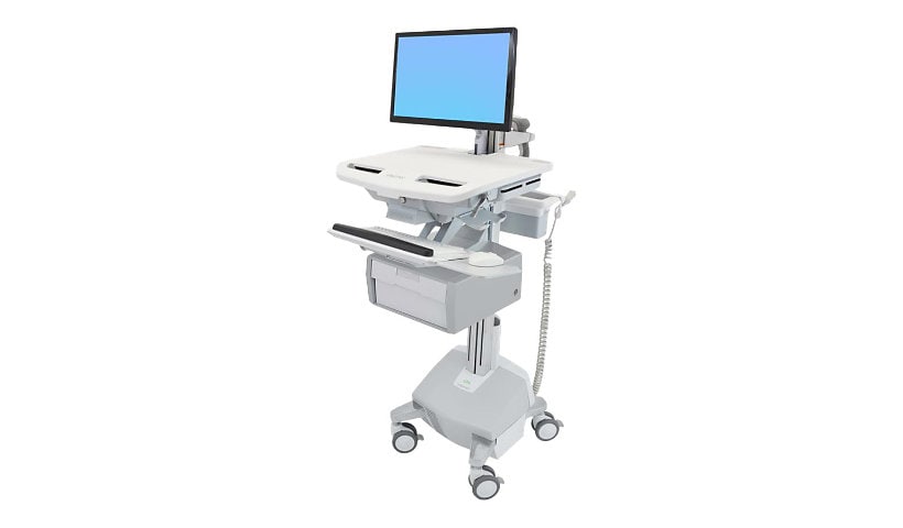 Ergotron StyleView Cart with LCD Pivot, LiFe Powered, 1 Tall Drawer - cart - open architecture - for LCD display /