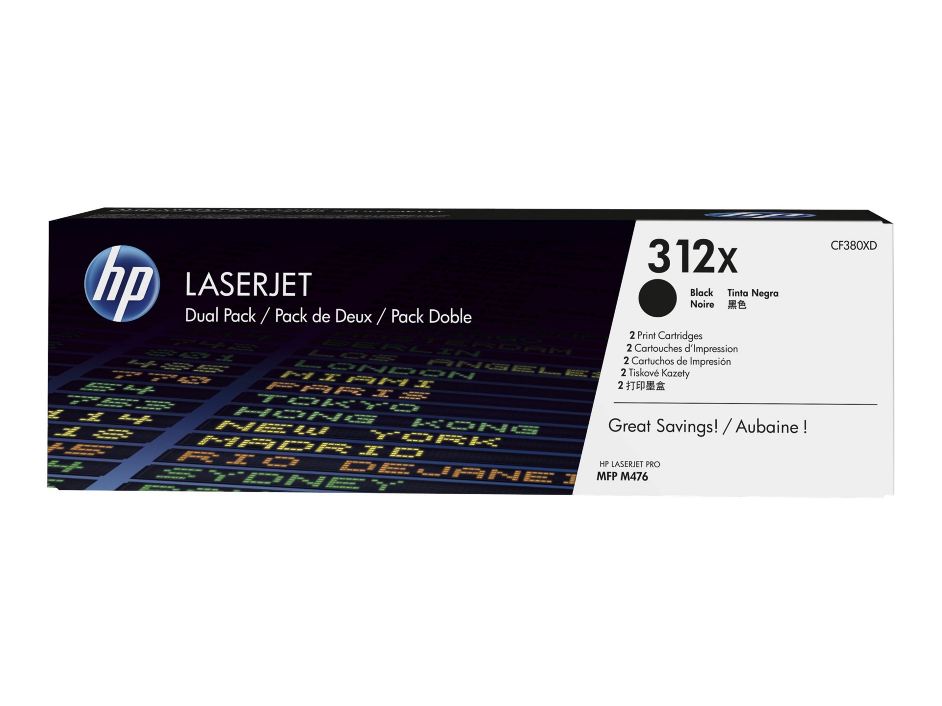 HP 312X Original High Yield Laser Toner Cartridge - Dual Pack - Black - 2 / Pack