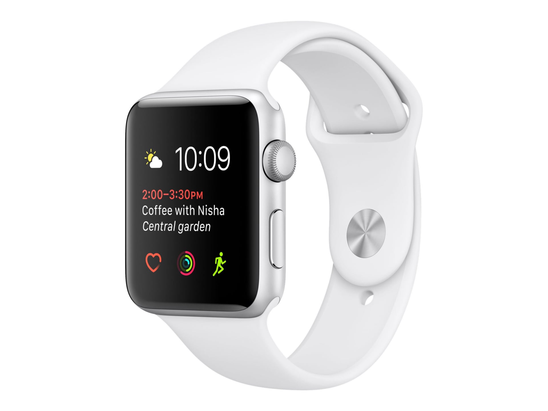 Apple Watch Series 1 - silver aluminum - smart watch with sport band - white