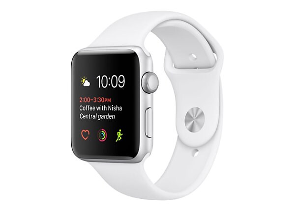Apple Watch Series 1 - silver aluminum - smart watch with sport band - white